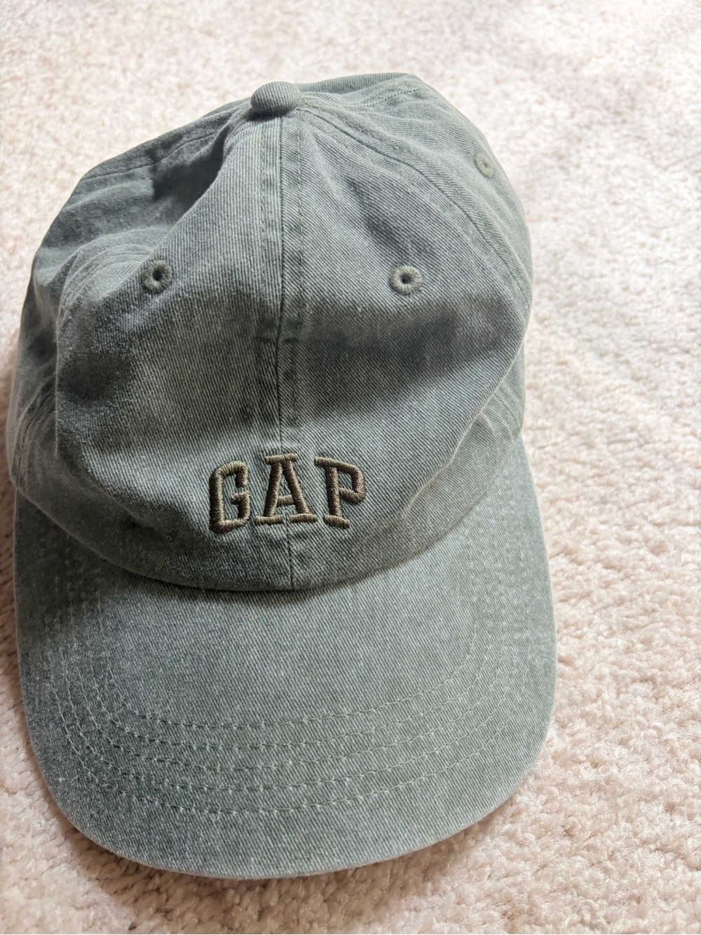 GAP Women’s Olive Green Washed Cotton Baseball Cap - Picture 2 of 3